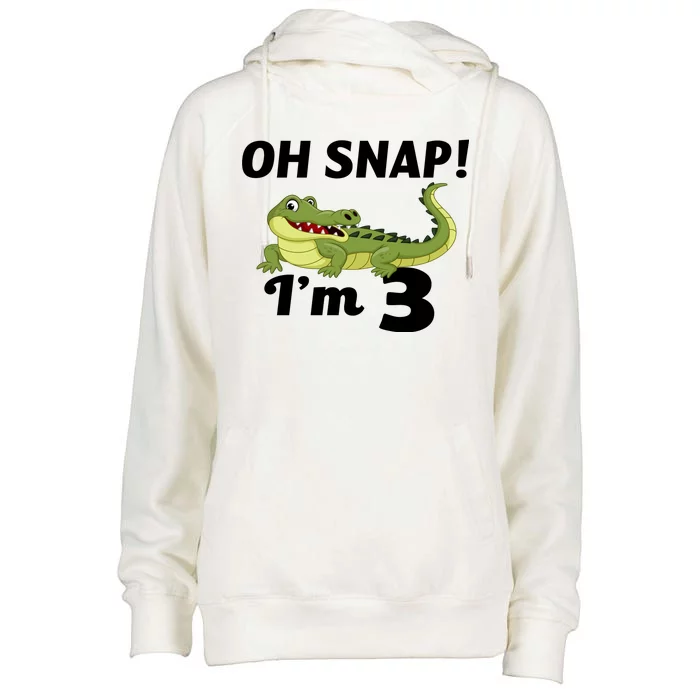 3rd Birthday Oh Snap Im 3 Womens Funnel Neck Pullover Hood