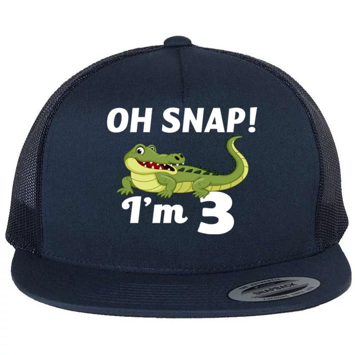 3rd Birthday Oh Snap Im 3 Flat Bill Trucker Hat