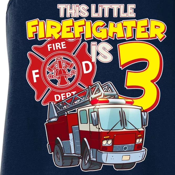 3rd Birthday This Little Firefighter Is Three Women's Racerback Tank