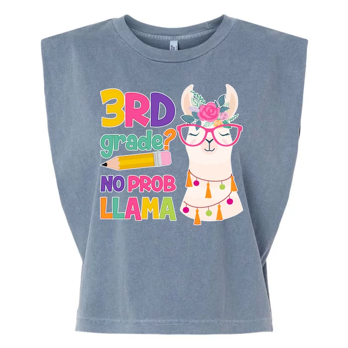 3rd Grade? No Prob Llama Garment-Dyed Women's Muscle Tee