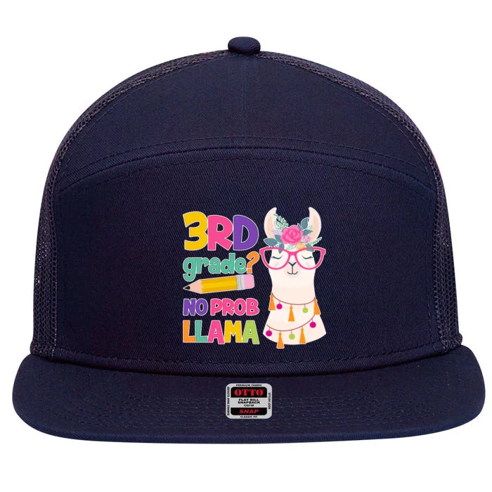 3rd Grade? No Prob Llama 7 Panel Mesh Trucker Snapback Hat