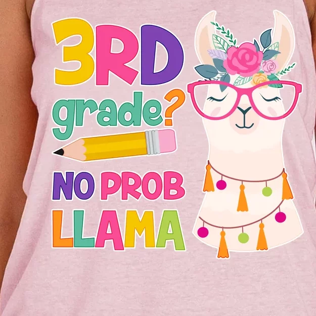 3rd Grade? No Prob Llama Women's Knotted Racerback Tank