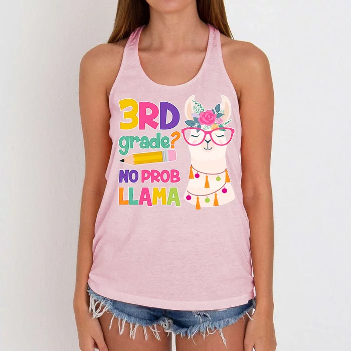 3rd Grade? No Prob Llama Women's Knotted Racerback Tank