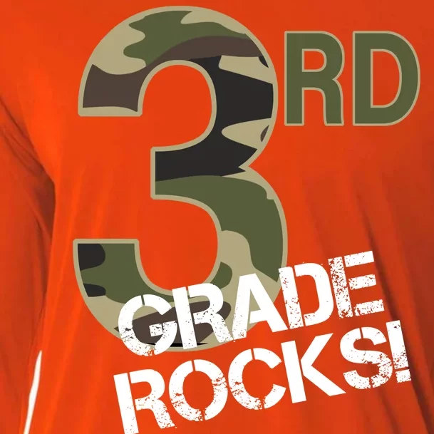 3rd Grade Rocks Camo Cooling Performance Long Sleeve Crew