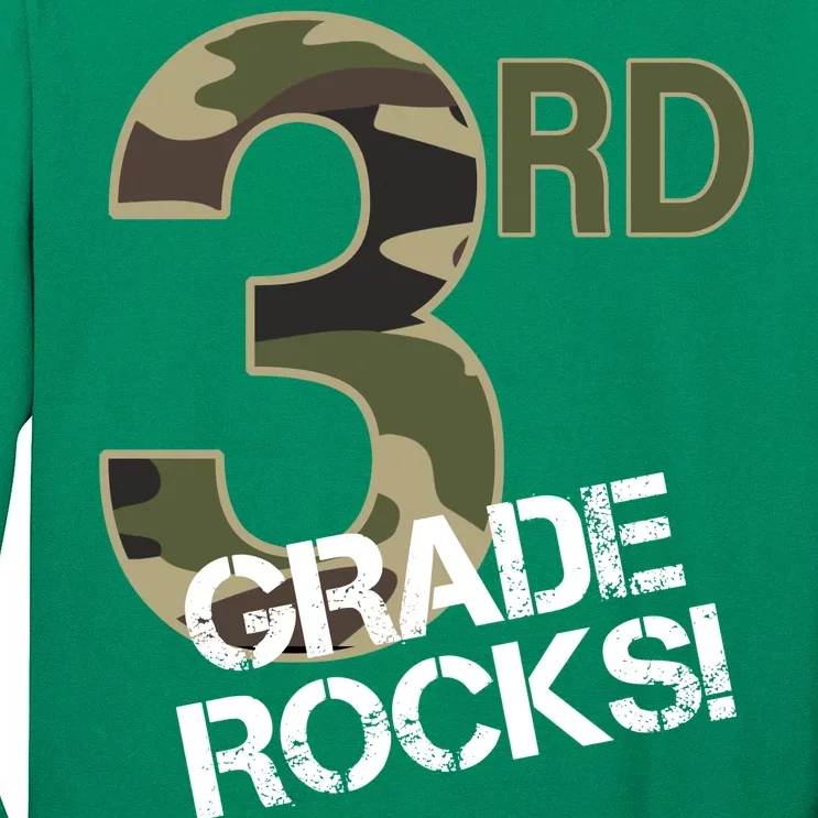 3rd Grade Rocks Camo Long Sleeve Shirt