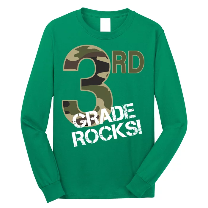 3rd Grade Rocks Camo Long Sleeve Shirt