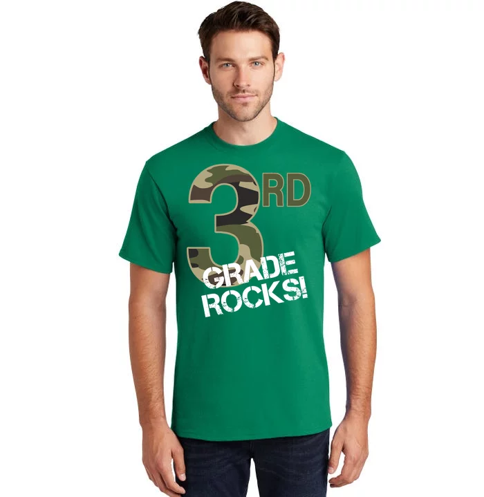 3rd Grade Rocks Camo Tall T-Shirt