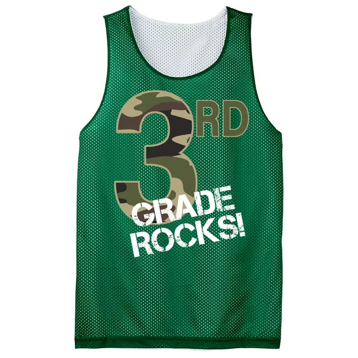 3rd Grade Rocks Camo Mesh Reversible Basketball Jersey Tank