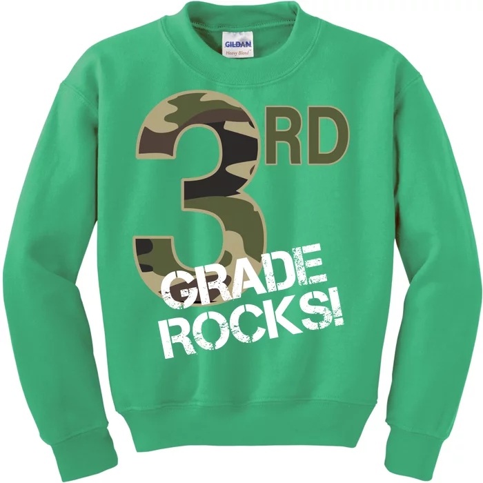 3rd Grade Rocks Camo Kids Sweatshirt