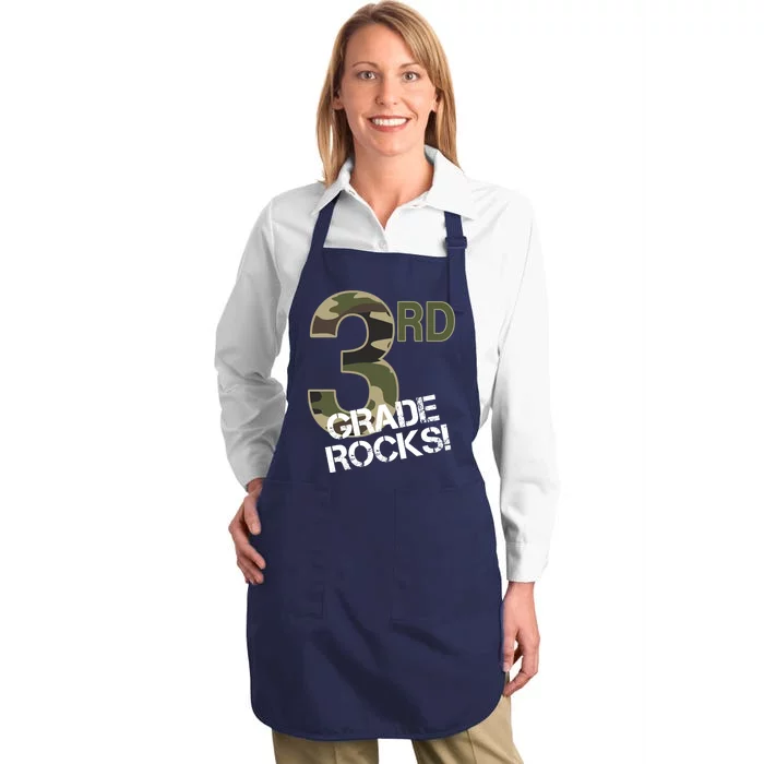 3rd Grade Rocks Camo Full-Length Apron With Pocket