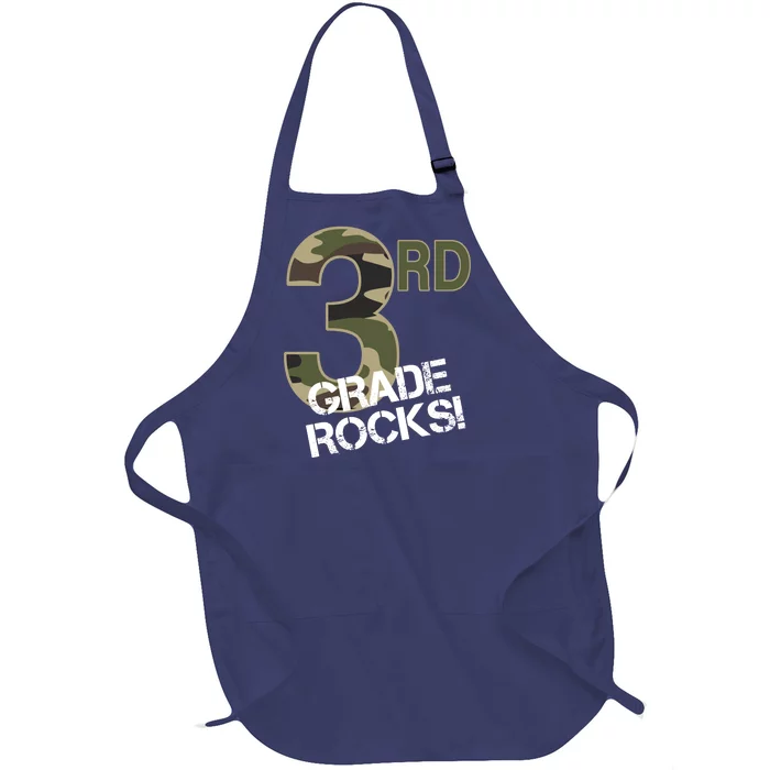 3rd Grade Rocks Camo Full-Length Apron With Pocket