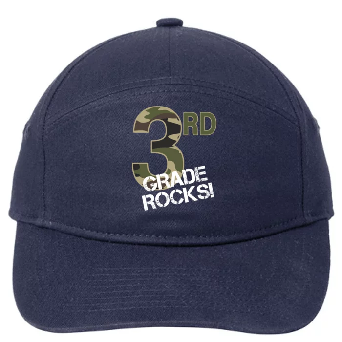 3rd Grade Rocks Camo 7-Panel Snapback Hat