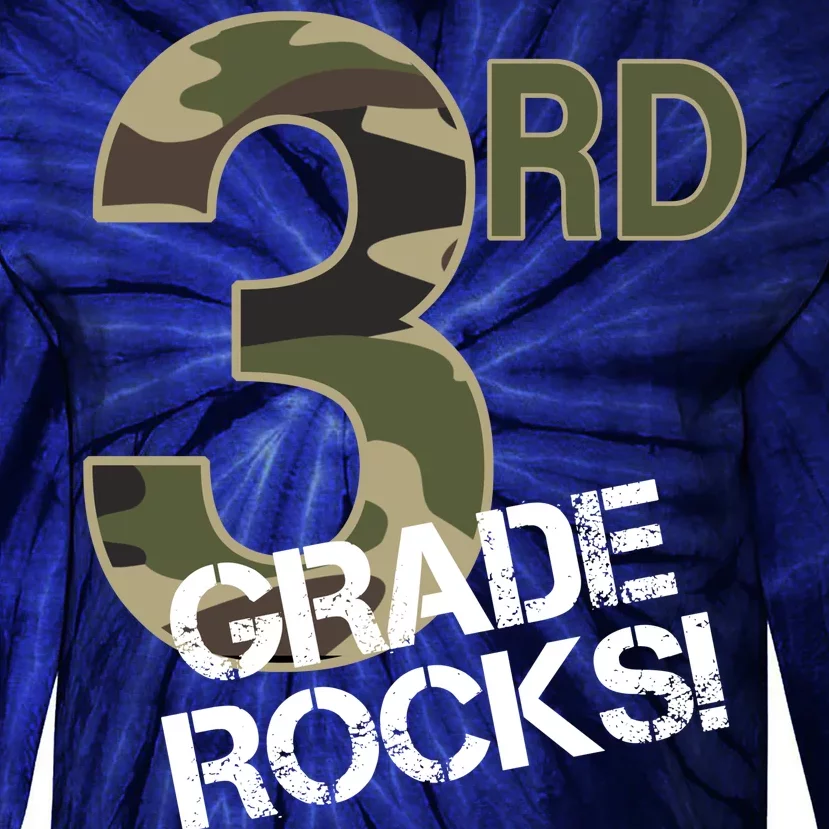 3rd Grade Rocks Camo Tie-Dye Long Sleeve Shirt