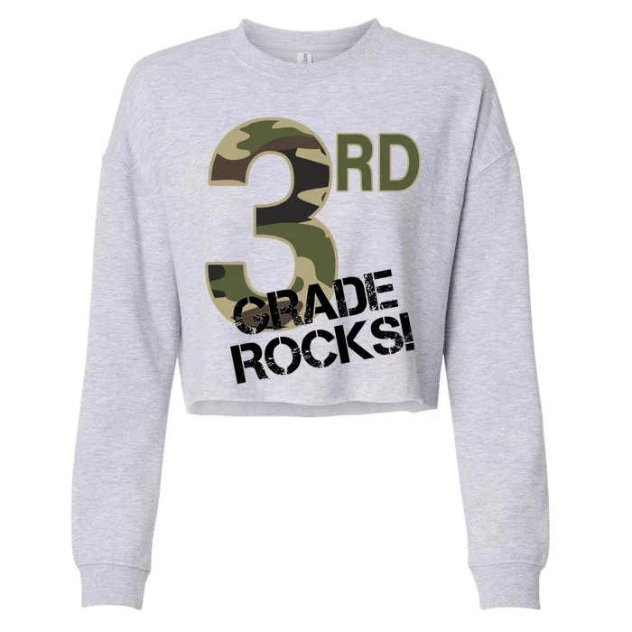 3rd Grade Rocks Camo Cropped Pullover Crew