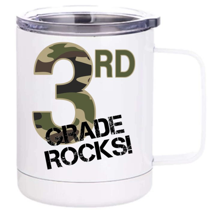 3rd Grade Rocks Camo Front & Back 12oz Stainless Steel Tumbler Cup