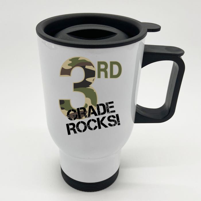 3rd Grade Rocks Camo Front & Back Stainless Steel Travel Mug