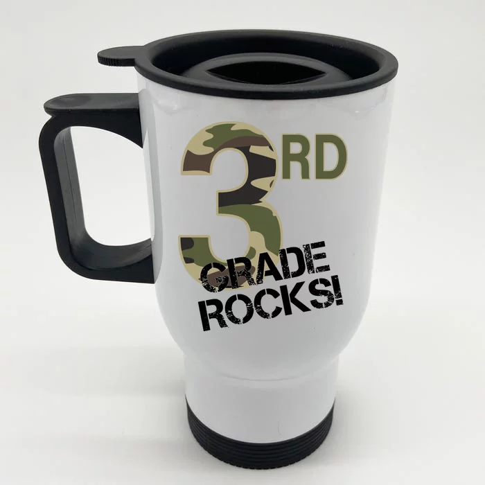 3rd Grade Rocks Camo Front & Back Stainless Steel Travel Mug