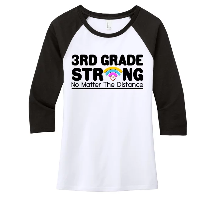 3rd Grade Strong No Matter The Distance Women's Tri-Blend 3/4-Sleeve Raglan Shirt