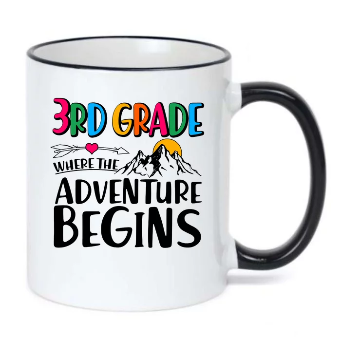 3rd Grade Where The Adventure Begins Black Color Changing Mug