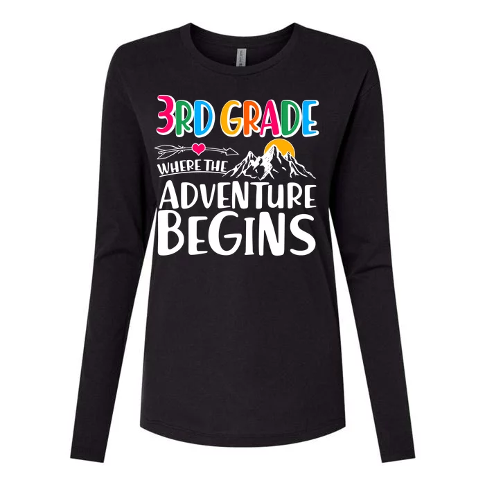 3rd Grade Where The Adventure Begins Womens Cotton Relaxed Long Sleeve T-Shirt