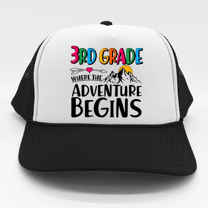 3rd Grade Where The Adventure Begins Trucker Hat