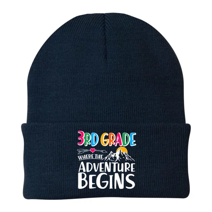 3rd Grade Where The Adventure Begins Knit Cap Winter Beanie