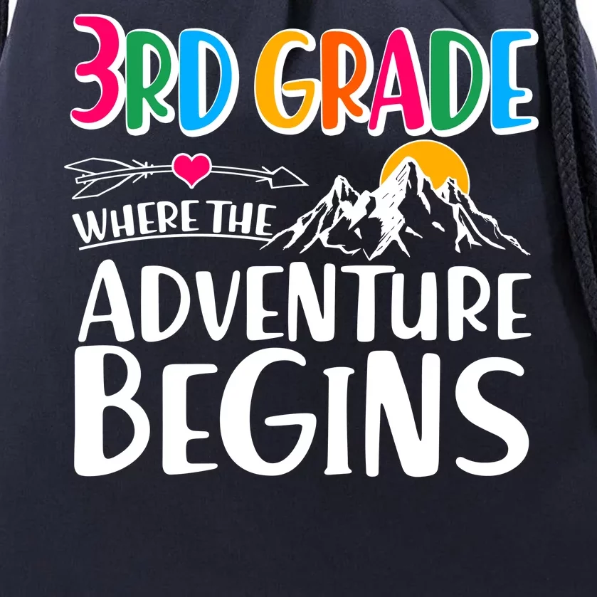 3rd Grade Where The Adventure Begins Drawstring Bag