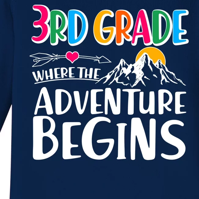 3rd Grade Where The Adventure Begins Baby Long Sleeve Bodysuit