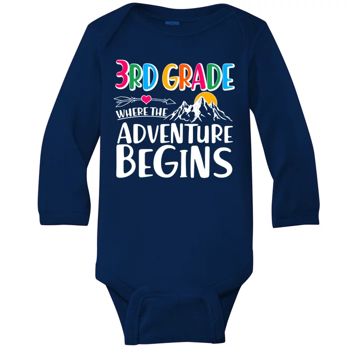 3rd Grade Where The Adventure Begins Baby Long Sleeve Bodysuit