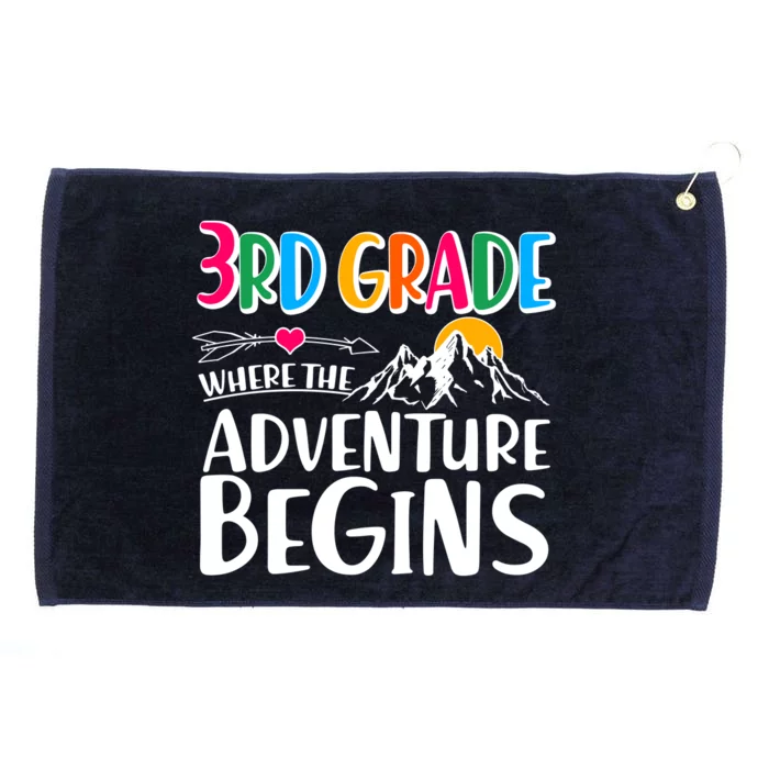 3rd Grade Where The Adventure Begins Grommeted Golf Towel