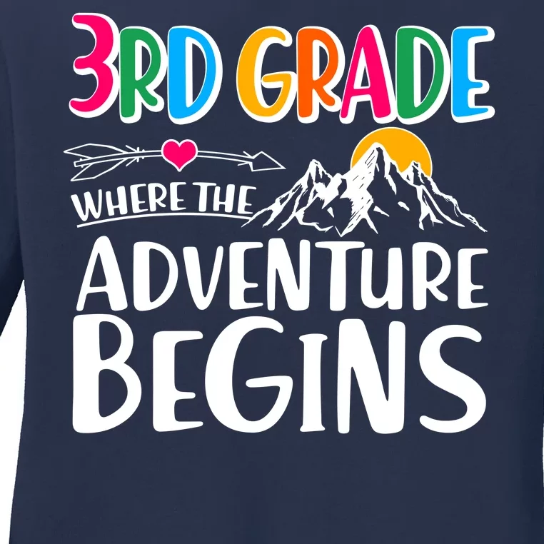 3rd Grade Where The Adventure Begins Ladies Long Sleeve Shirt