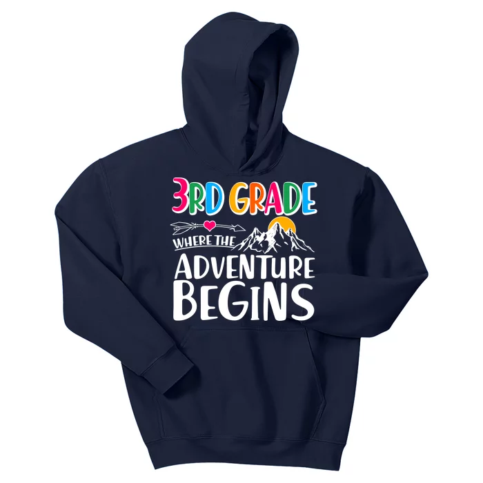 3rd Grade Where The Adventure Begins Kids Hoodie