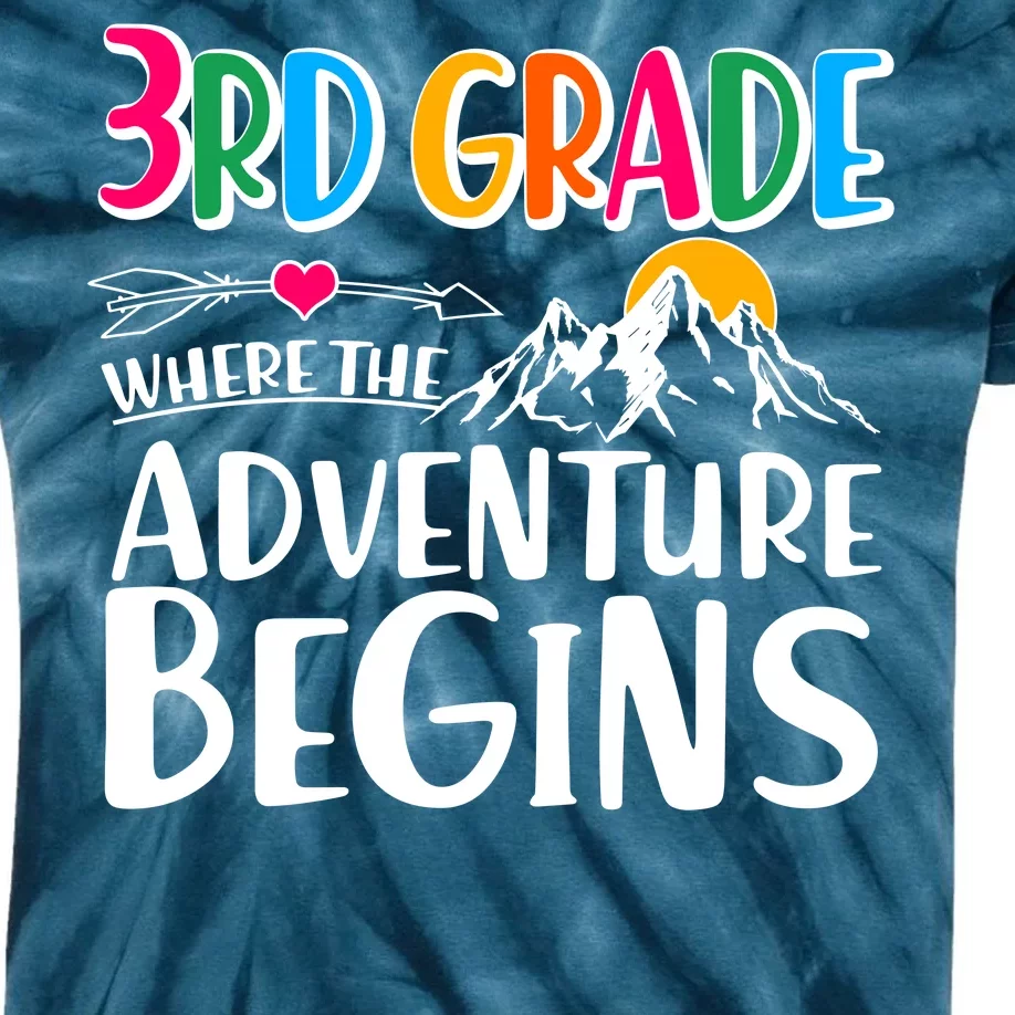 3rd Grade Where The Adventure Begins Kids Tie-Dye T-Shirt