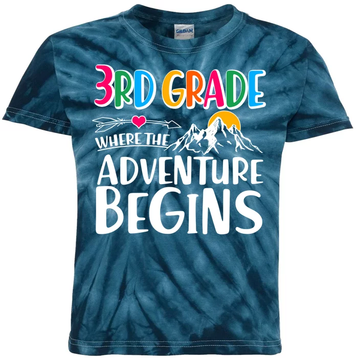 3rd Grade Where The Adventure Begins Kids Tie-Dye T-Shirt