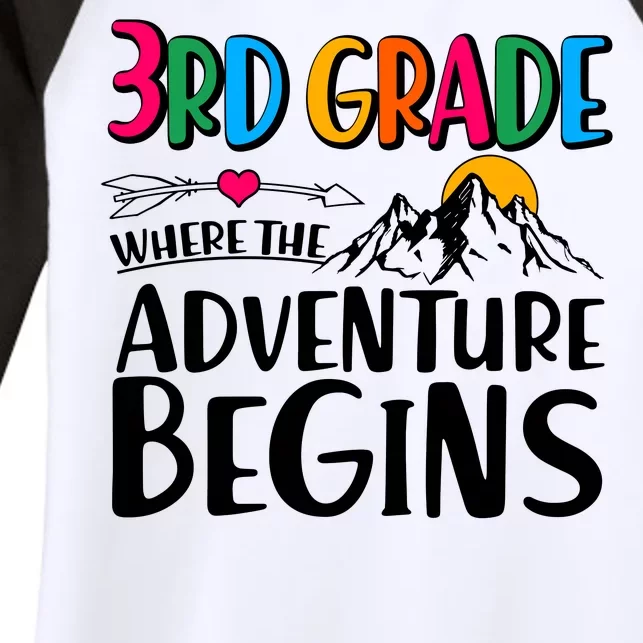 3rd Grade Where The Adventure Begins Women's Tri-Blend 3/4-Sleeve Raglan Shirt