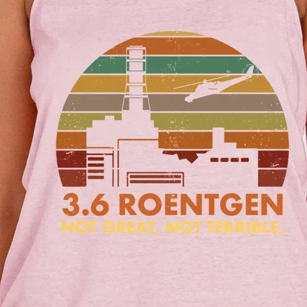 3.6 Roentgen Not Great Not Terrible Chernobyl Nuclear Power Station Quote Funn Women's Knotted Racerback Tank