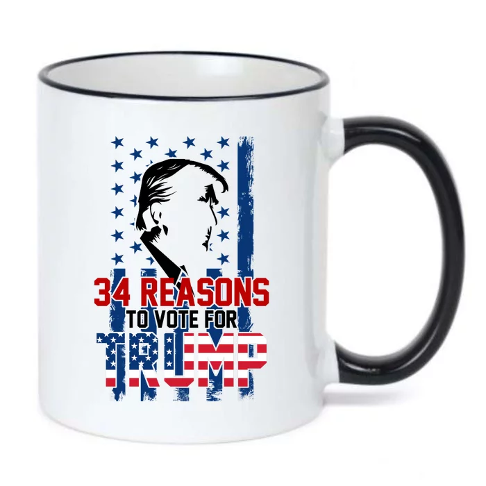 34 Reasons To Vote For Trump Black Color Changing Mug