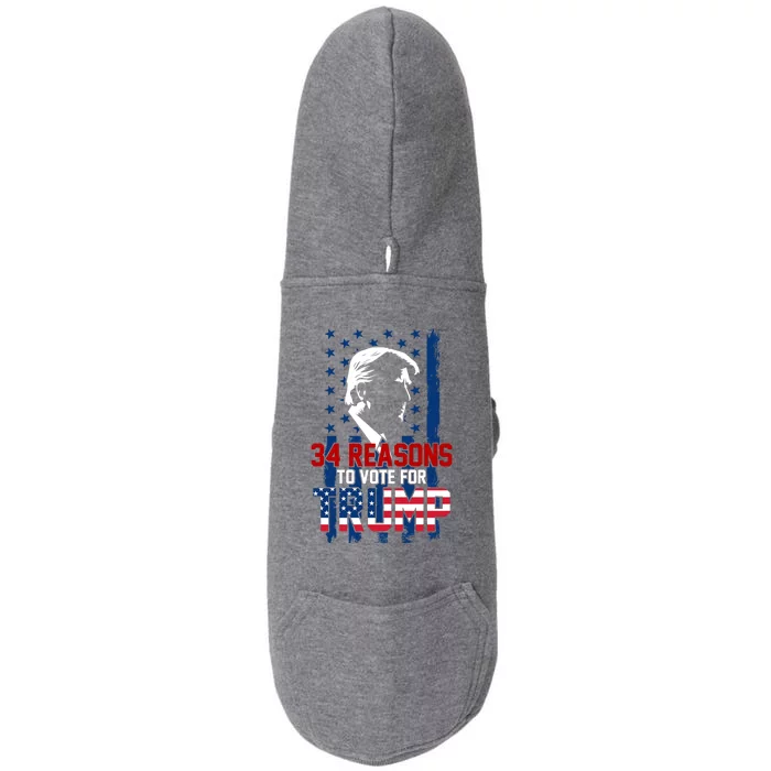 34 Reasons To Vote For Trump Doggie 3-End Fleece Hoodie