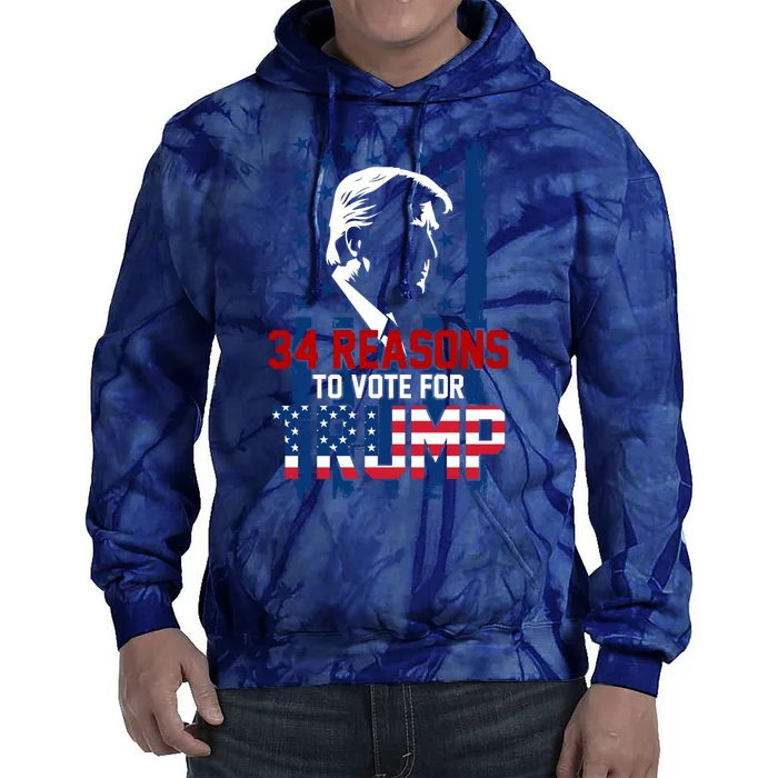 34 Reasons To Vote For Trump Tie Dye Hoodie