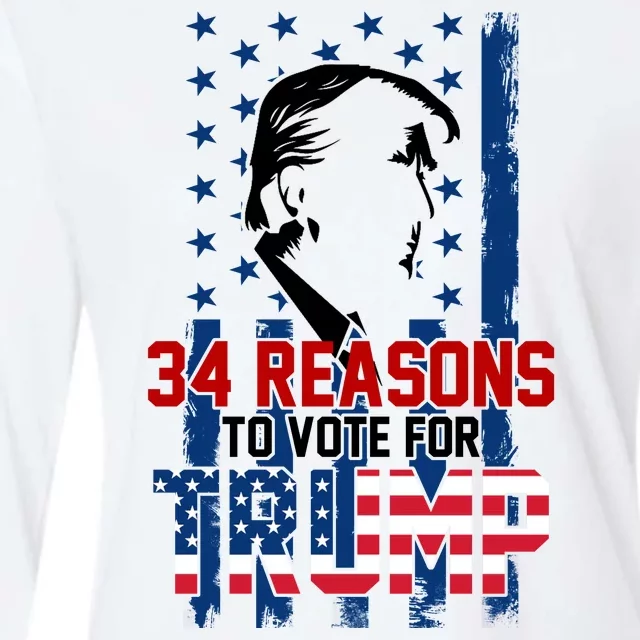 34 Reasons To Vote For Trump Womens Cotton Relaxed Long Sleeve T-Shirt