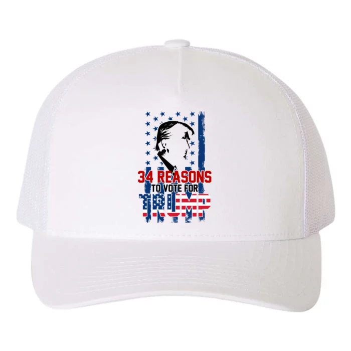 34 Reasons To Vote For Trump Yupoong Adult 5-Panel Trucker Hat