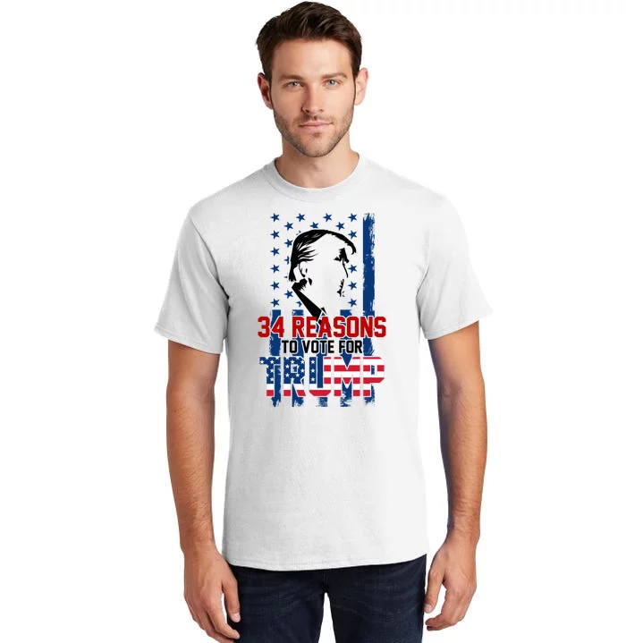 34 Reasons To Vote For Trump Tall T-Shirt