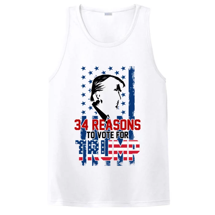 34 Reasons To Vote For Trump Performance Tank