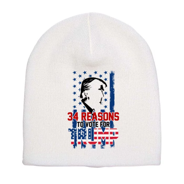 34 Reasons To Vote For Trump Short Acrylic Beanie