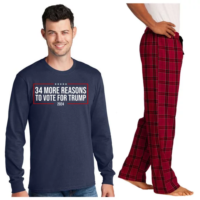 34 Reasons To Vote For Trump 2024 Election Long Sleeve Pajama Set