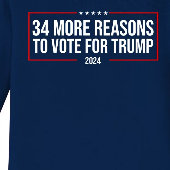 34 Reasons To Vote For Trump 2024 Election Baby Long Sleeve Bodysuit