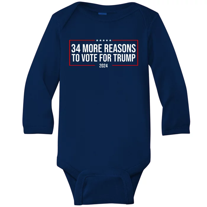 34 Reasons To Vote For Trump 2024 Election Baby Long Sleeve Bodysuit