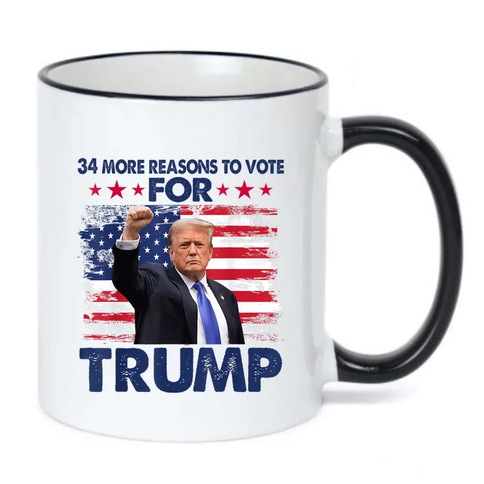 34 Reasons To Vote Convicted Felon 2024 Black Color Changing Mug