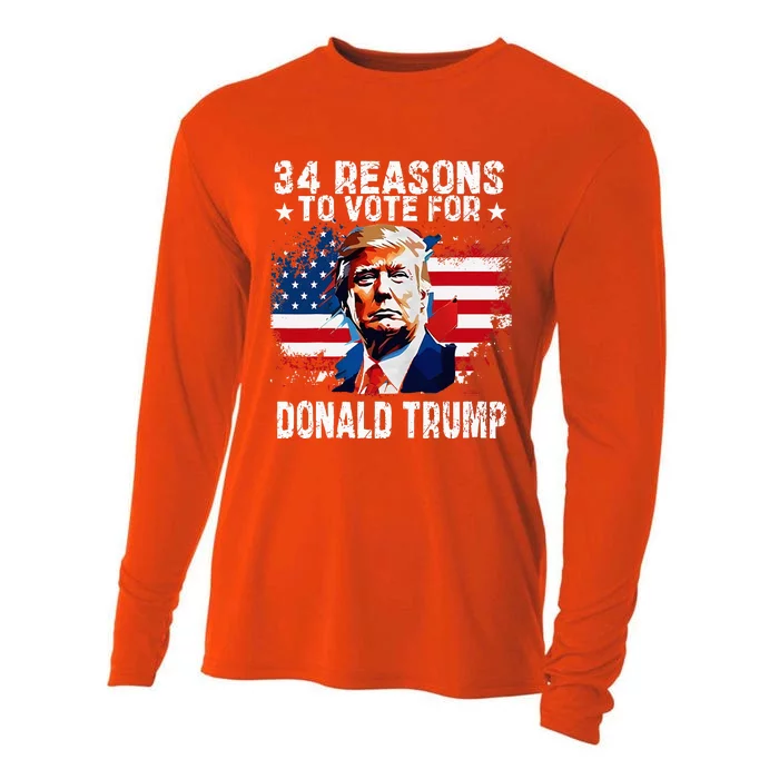 34 Reasons To Vote For Donald Trump Cooling Performance Long Sleeve Crew