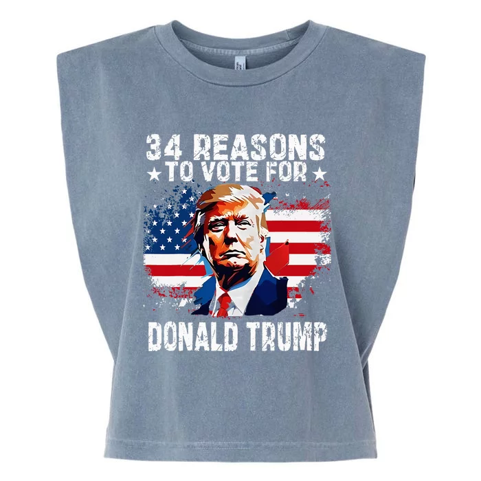 34 Reasons To Vote For Donald Trump Garment-Dyed Women's Muscle Tee